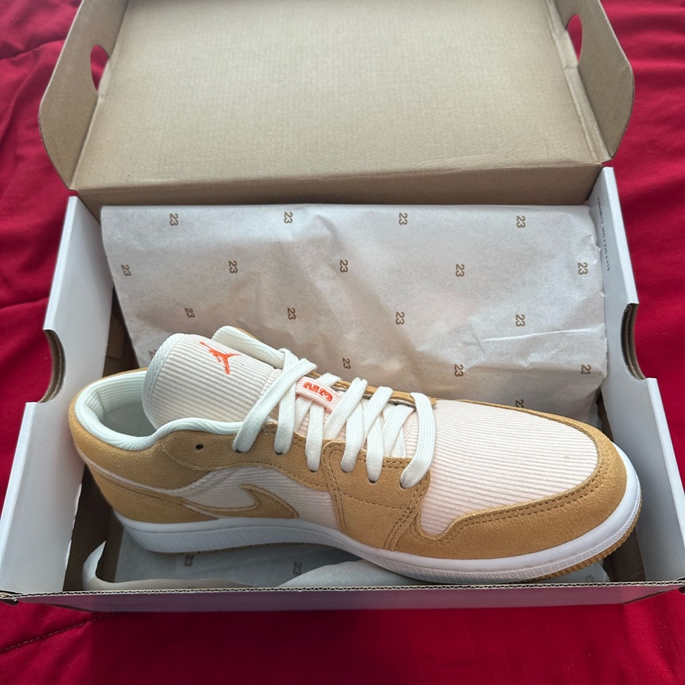 Jordan Low SE Sneakers in Orange Quartz and White